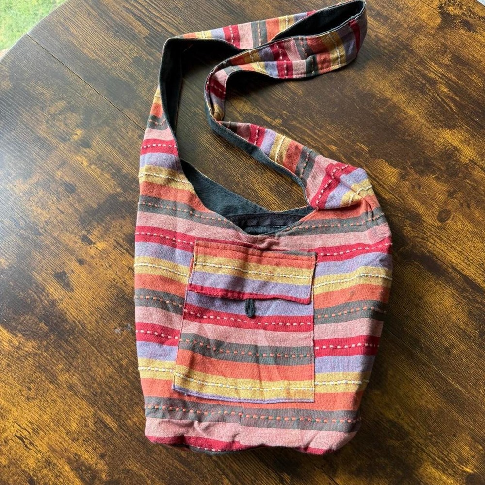 Boho Stripe Crossbody Bag Cotton India